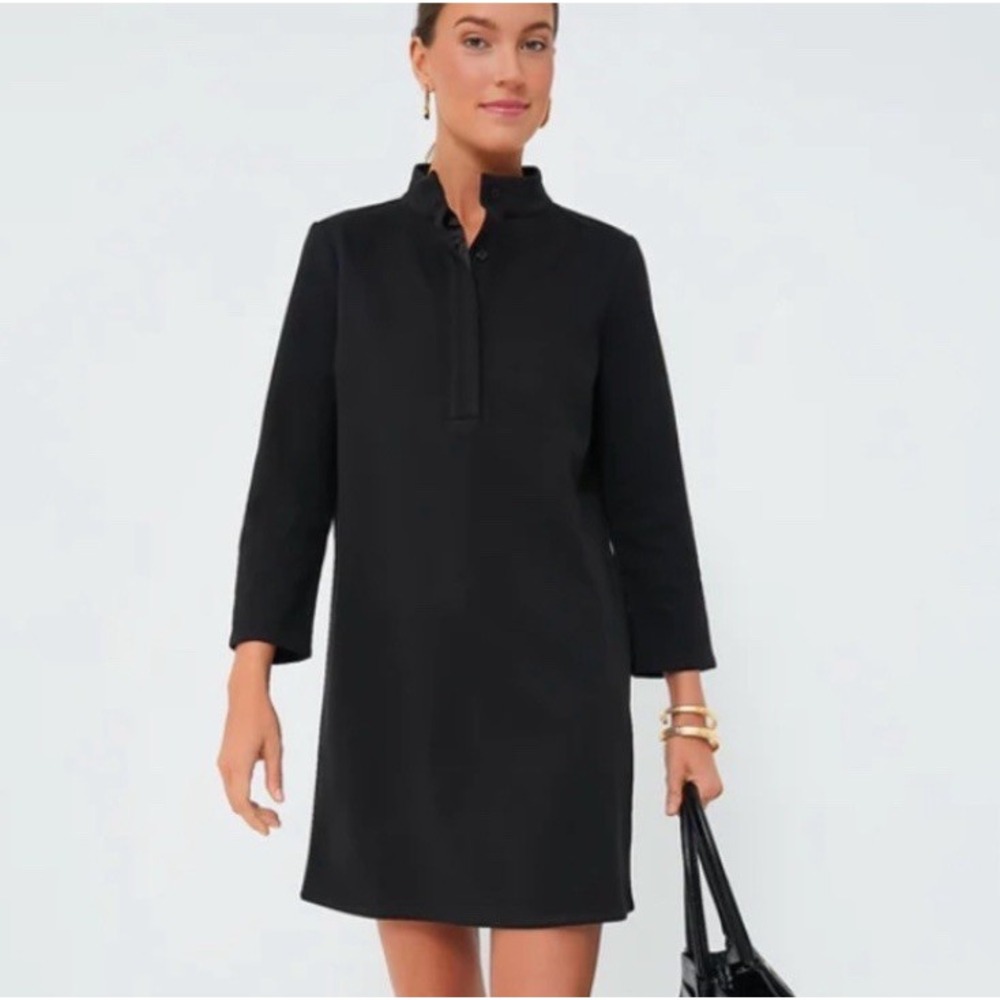 Tuckernuck Black Avery Shirt Dress Jackie O Audrey Hepburn Polished Chic Sz XL